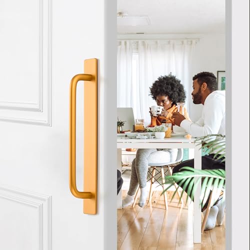 2 Pack Adhesive Handles Self Stick Instant Cabinet Handles 8.35" Stick on Cabinet Handles Drawer Push Pull Handles Helper Sliding Screen Door Handles for Sliding Closet Window Wardrobe - Gold - color: Gold, size: 8.35 In Length