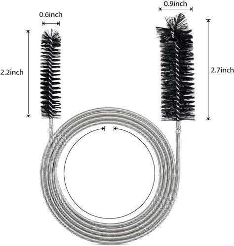 Drain Brush Pipe Cleaning Brush Slim Drain Hole Cleaning Tool Hose Flexible Feeding Tube Cleaning Brush Black Color - style: Two Heads Black Color