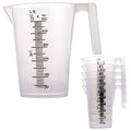TCP Global 1/2 Liter (500ml) Plastic Graduated Measuring and Mixing Pitcher (Pack of 6) - Holds Over 1 Pint (16oz) - Pouring Cups, Measure & Mix Paint, Resin, Epoxy, Kitchen Cooking Baking Ingredients - size: 500ml