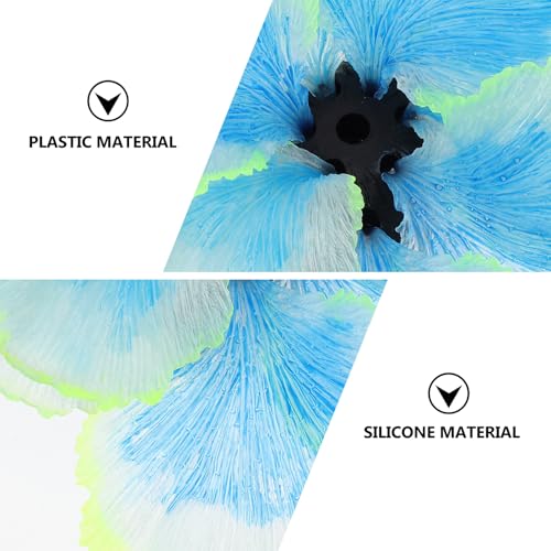 Cabilock Fish Tank Aquatic Plant Decor Silicone Blue Artificial Water Grass Ornament for Aquarium Landscape Micro Landscape Decoration