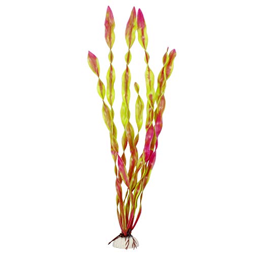 MyLifeUNIT Artificial Seaweed Water Plants for Aquarium, Plastic Fish Tank Plant Decorations 10 PCS (12 Inches Tall, Wine Red) - color: Wine Red