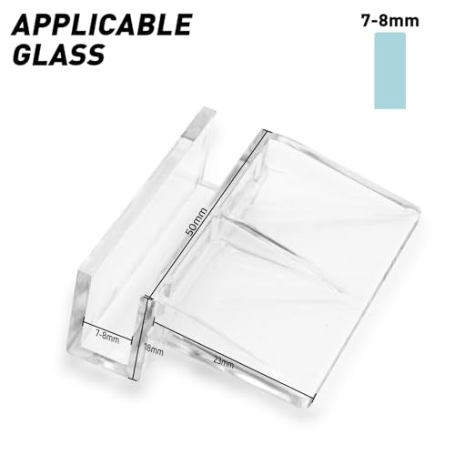 LINLAN 8mm 12 Pieces Aquarium Cover Bracket,Fish Tank Lid Clips Acrylic Aquarium Cover Clip Support Holder for Rimless Aquariums