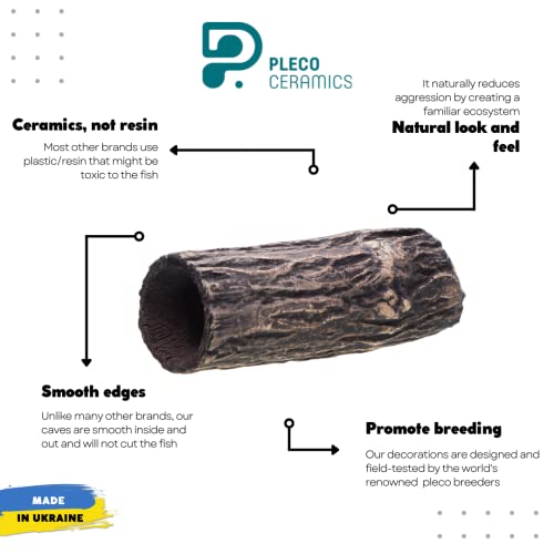 Plecoceramics Pleco Cave Natural Breeding Ceramic Decorations Fish Tank Aquarium Small Size (1 pcs)