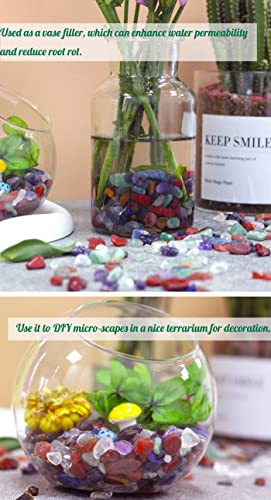 7Chakra Aquarium Gravel Rocks Natural Tumbled Healing Crystal Chips Bulk Gemstones Tumbled Crushed Stones for Fountain Vase Filler Planters Decorative Fish Tank Potted Reiki Energy Balancing 0.44lb - color: Mix-color, size: 0.44 Pound