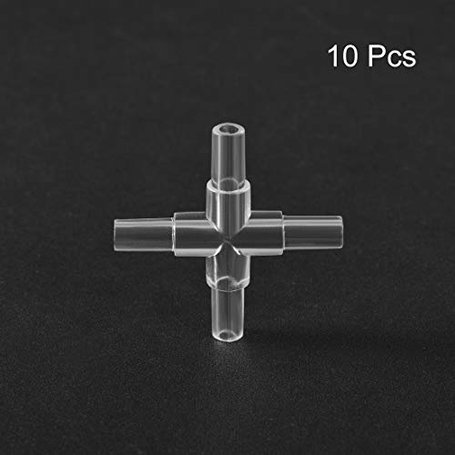 uxcell Aquarium Air Valve Connector Plastic Inline Tubing Cross Valves for 4mm Fish Tank Pond Air Line 10pcs