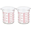 High Borosilicate Glass Measuring Cup-V-Shaped Spout，Glass Measuring Beaker for Kitchen or Restaurant, Easy to Read, 60 ML (2 Oz)-Pack of 2 - size: 60 ML (2 Oz)-Pack of 2