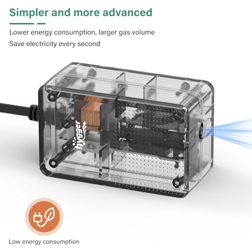 hygger See-Through Air Pump for Aquarium: Oxygen Pump，Silent Powerful Aerator Pump 1.5W 1 Air Outlets Ultra Silent for Small Fish Tank,Hydroponic Systerm, Household Commercial Use - size: 1.5W