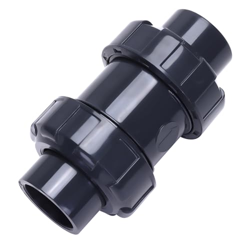 DERNORD 1" UPVC True Union Ball Check Valve with Full Port, EPDM Seals, Rated at 200 PSI, 1 Inch Socket - size: 1 Inch