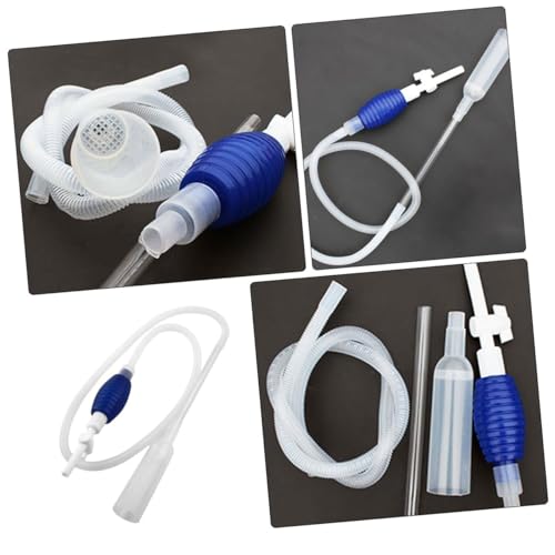 Aquarium Fish Tank Water Changer Manual Pump Siphon Cleaner Medium Size White Gravel Cleaning Tool for Freshwater Fish Tank Maintenance