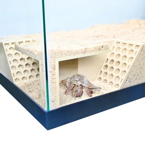 Hermit Crab Underground Tunnel Cave Corner | Hermit Crab Climbing Tank Decor Hide Hideout | Enrichment Habitat Hideaway Decoration Accessories Supplies Toys Ornaments (Beach Sand White) - color: Beach Sand White