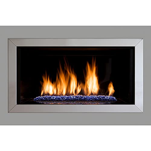 Stanbroil 10-Pound Fire Glass Beads - 1/2 inch Luster Fire Glass Drops for Fireplace Fire Pit | Gas Log Sets | Landscaping | Fish Tank, Royal Cobalt Blue Luster - color: Royal Cobalt Blue Luster