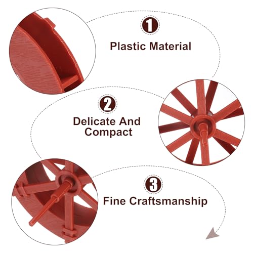 uxcell 2 Pcs Fountain Water Wheel, 3.9 Inch Desktop Fortune Statue Aquarium Wheels Decor Water Fountains Wheel Red - color: Red, size: 3.9 Inch