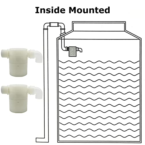 Water Float Valve, Water Level Control Water Tank Traditional Float Valve Upgrade 2 PCS (1/2", side inlet) - color: side inlet, size: 1/2" to 1/2"