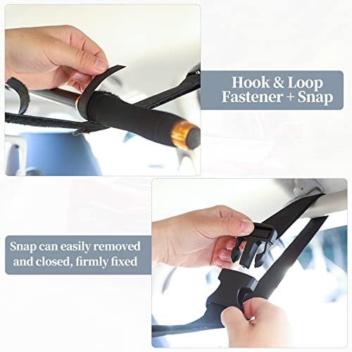 Raynesys Vehicle Fishing Rod Holder, Car Fishing Pole Roof Rack Inside, 5 Rod Capacity, Heavy Duty Adjustable 30-54 Inch, Fishing Rod Carrier Fishing Pole Storage Straps for Truck Car SUV Wagons Van