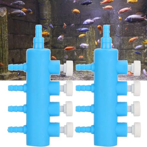 Aquarium Air Control Splitter Valve, 4 Way Connector Distributor for Fish Tank with 6 Way Length, Suitable for 4mm Air Tube, Easy to Use and Widely Used, Made of Plastic - color: 4 Way