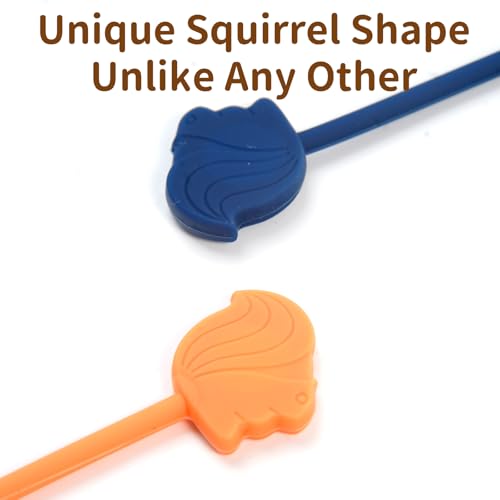 Fun Squirrel Magnetic Cable Ties – 24 Pack, Reusable Silicone Cord Organizers for Home & Office, Strong Magnetic Hold, Assorted Colors, Ideal for Cable Management, Novelty Gift - color: Squirrel – Magnetic Clip
