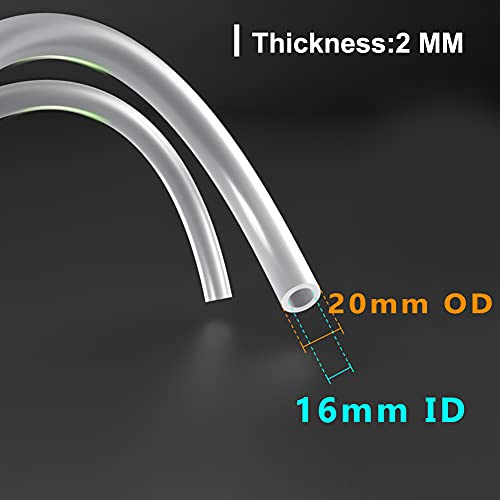Feelers Silicone Tubing, Food Grade Pure Siliconce Hose 16mm ID 20mm OD 3.3ft, High Temperature Resistant Flexible Hose for Water Air Pump, Aquarium, Home Brewing, Kitchen - size: 16mm-20mm, style: 3.3 Feet