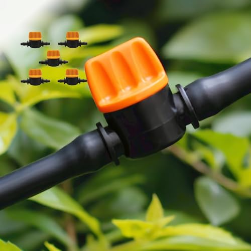 5pcs Miniature Inline Water Valve Plastic Adjustable Flow Control for Aquarium Airlines, Drip Irrigation, Model Crafting, Black - color: Black
