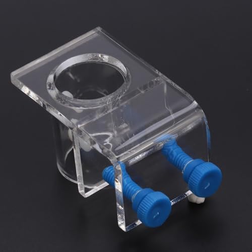 Water Pipes Fixture Transparent Acrylic Aquarium Tube Holder Leak-Proof Mounting Bracket with Screws for Fish Tank Organization(Single Hole Fixture) - style: Single Hole Fixture