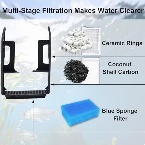 4 Set Media Maintenance Kit Replacement for Fluval AC70 Power Filter - for Use in Freshwater & Saltwater Aquariums - Includes 4 Active Carbon 4 Ceramic Rings 2 Intake Strainer Sponges 4 Foam Filter - size: For AC70