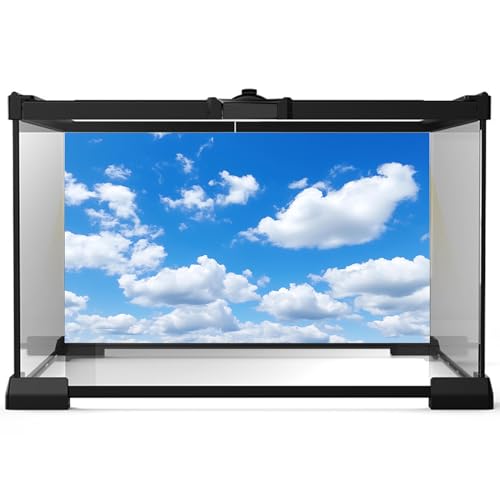 Blue Sky Aquarium Background Tiny Cloudy Cumulus Fish Tank Background White Clouds in Clear Blue Sky Reptile Tank Backgrounds Cloudy Blue Skys Reptile Enclosure Backgrounds Wallpaper Poster 30x18in - color: Blue_White, size: 30(W)x18(H)inches/ 75(W)*45cm(