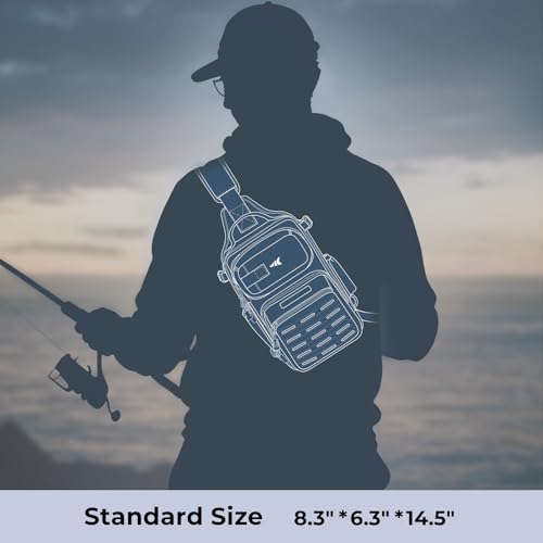 KastKing BlowBak Tactical Sling Tackle Bag-Lightweight Fishing Backpack Storge Fishing Gear and Equipment,Gift for Men - color: E: Green（14” X 8” X 6”）, size: Standard