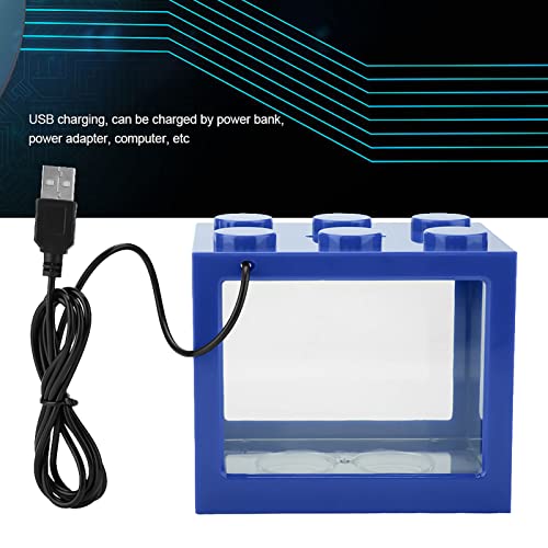 Small Fish, Acrylic Mini Fish Desktop Mini Aquarium Bowl for Goldfish Aquarium Starter Kits with USB LED Light Office Tea Table Decor
