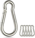 sprookber Stainless Steel Spring Snap Hook Carabiner - 304 Stainless Steel Caribeener Clips, Set of 6 - size: 5.3 Inch