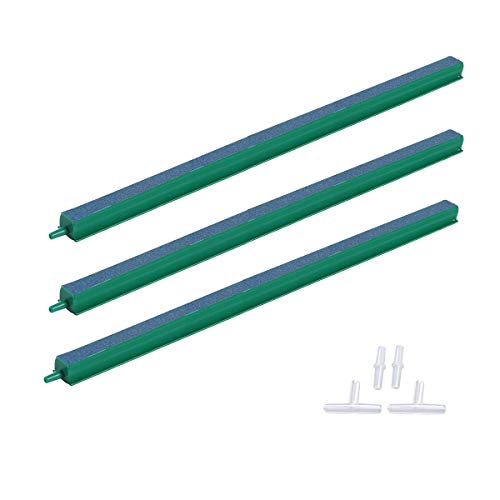 Fish Tank Air Bubble 3-Piece Air Stone Bars for Aquarium,Air Stone Bar Hydroponics with Connectors,12 inch