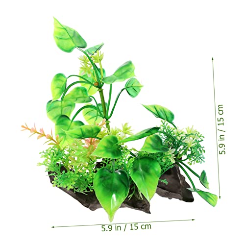 POPETPOP Fake Aquarium Grass Delicate Decorative Plant for Fish Tank Water Plant Ornament for Aquatic Decor for Aquariums - color: Green