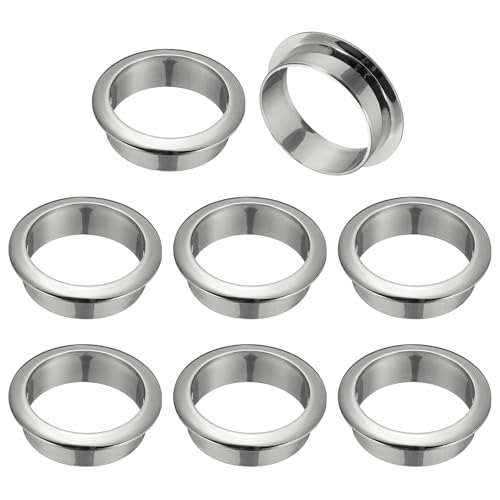 M METERXITY 8-Pack Desk Grommet, 2.3 Inch 59mm Plastic Desktop Cable Hole Cover Plastic Grommet for Home/Office Desktop Wire Organizer [Silver] - color: Silver, size: 2.3"