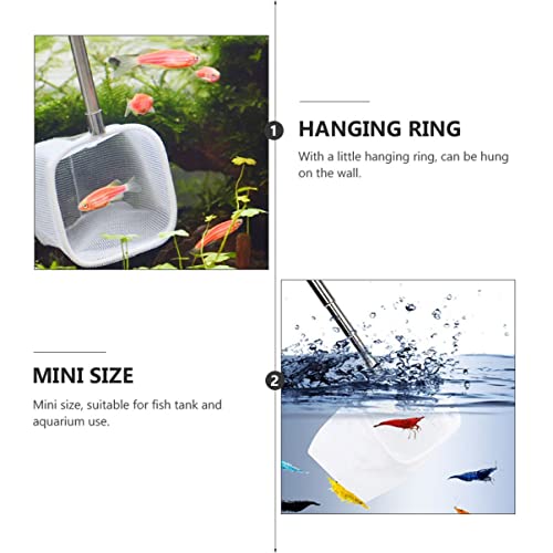 6pcs Fishing Net for Aquarium Telescopic Rod Square Shrimp Net Fish Tank Mesh Extendable Fish Style