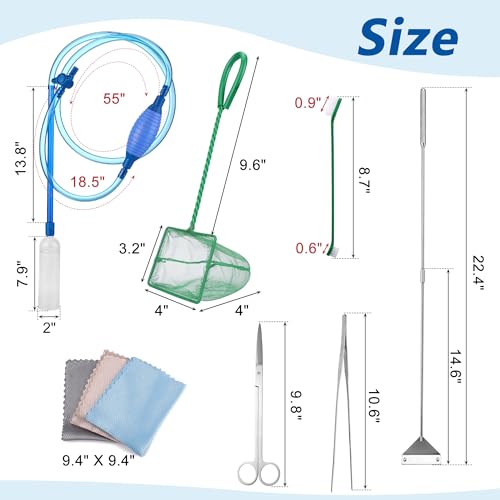 Lpraer 8.53ft Aquarium Siphon Vacuum Cleaner Tool Kit for Fish Tank Water Change Cleaning Sand & Gravel, Compatible with Various Tank Sizes