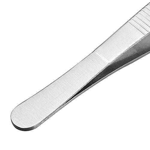 uxcell 5 Pcs 5-Inch Stainless Steel Straight Pointed Tweezers with Serrated Tip - size: 5 Inch, Straight Pointed
