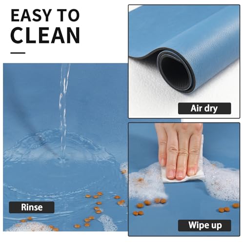 HotLive Dog Food Mat - Absorbent Cat Mat for Food and Water, No Stains Pet Feeding Bowl Mat, Easy to Clean Pet Placemats, Quick Dry Dog Water Dispenser Mat for Messy Drinkers | Blue 12"x 19" - color: Blue, size: 12"x19"