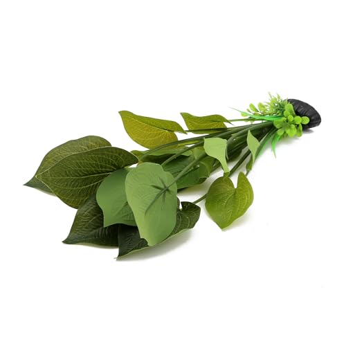 ALEGI Silk Aquarium Plants, 12 Inch Artificial Silk Plants Decorations for Fish Tank,Aquarium Décor Plastic Plants (Green, 2 Pack) - color: Green