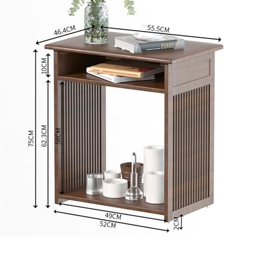 Sweeper Organizer Living Room Sofa Side Sweeper Robot Shelf Water Dispenser Rack Purifier Storage Cabinet Fish Tank Shelf(Walnut,L) - color: Walnut, size: Large