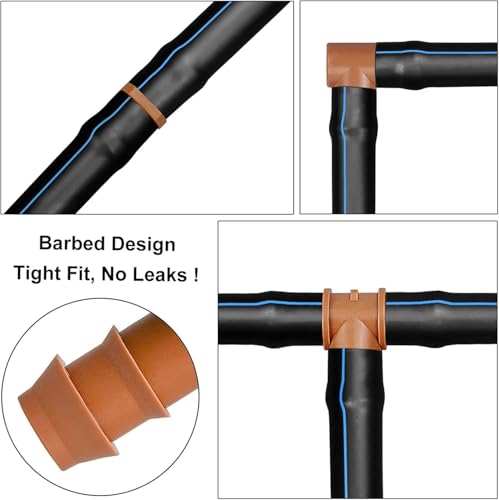 20-Pack Drip Irrigation Barbed Coupling Fittings, Fits of 1/2”, 17mm .600” ID Drip Tubing - color: 20P-Coupling