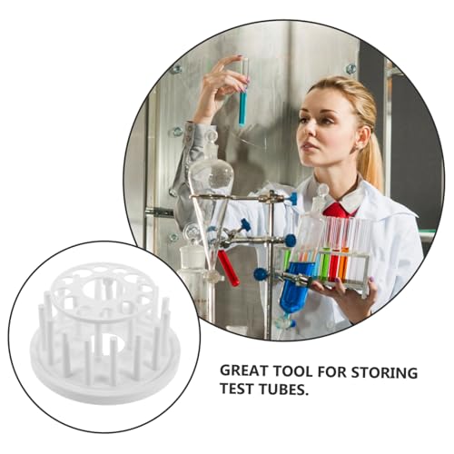 PRETYZOOM 12-Hole Plastic Test Tube Rack Reusable Sampling Tube Holder PP Organizer for Laboratory Use