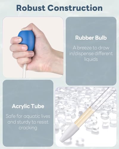 Pawfly Aquarium Coral Feeder 13.7 Inch Long Tube Coral Food Feeder Manual Feeding Tube Fish Excreta Cleaner Long Acrylic Syringe for Reef Marine Fish Shrimp Aquatic Plants - color: Blue, size: 13.7 Inches