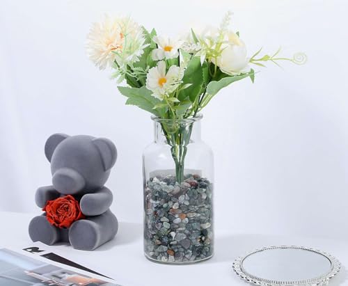 LAIDANLA Aquatic Agate 1lb Crystal Polished Tumbled Stones Irregular Shaped Crystal Chips Bulk Natural Gemstone Aquarium Gravel Rocks Vase Filler Fish Tank Gravel Home Decoration - color: Aquatic Agate, size: 1 Pound-（0.28"-0.35"）