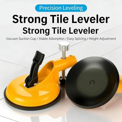 Adjustable Height Setter - Professional Countertop Leveling Tool, Aluminum Alloy Adjustable Height Setter Floors with Vacuum Suction & Precisionadjustment for Granite (Red) - color: Red