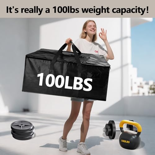 6 Pack Waterproof Moving Bags with Strong Zippers and Reinforced Handles, Real 100lb Capacity Extra Heavy Duty Large Storage Totes for Packing & Moving Storing, Alternative to Moving Boxes -95L,Black - color: Black, size: 6 Pack