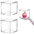 Acrylic Boxes Clear Acrylic Boxes with Lid Plastic Square Cube Jewelry Storage Boxes Plastic Jewelry Mini Storage Box - size: 4.73 x 4.73 x 4.73 Inch