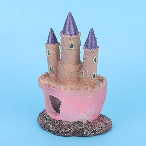Aquarium Decorations, Resin Cartoon Castle Shape Ornaments Landscape Decoration, Fish Tank Decorations Wonderful Ornament for Aquarium Fish Reptiles Tank