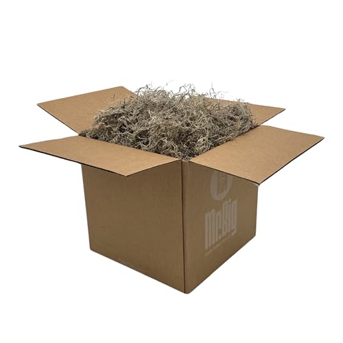 Preserved Spanish Moss - Decorative Moss - Dried for Crafts, Home Decor, Art, Design & DIY Projects - for Indoor Use - Natural - Standard Box - Covers 10-12 sq. ft. - color: Natural, size: Large