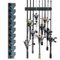 RESTCLOUD Fishing Rod Holder Vertical, Fishing Pole Holders for Garage, Fits 3-19mm Rod Diameter (9 Slots) - size: 9 Slots