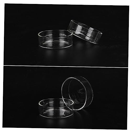 GANAZONO 5pcs Crystal Shrimp Feeding Bowl Round Transparent Feeder Dish for Shrimp Fish and Reptiles Durable Aquarium Supplies for Beautiful Tank Decoration - size: Size 2