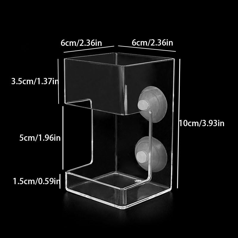 Fish Feeder Square-Shaped Automatic Fish Feeders Reduced Filter Clogging Tank Suitable for All Kinds of Food Tank Accessories - color: Transparent Square