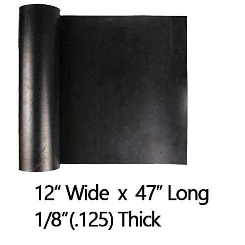 NABOWAN Solid Rubber Sheets,Strips,Rolls 1/8" (.125") Thick x 12" Wide x 47" Long, Thin Neoprene Rubber, Perfect for DIY Gasket Material, Sealing, Liner, Shield, Padding, Mat - size: 12" Wide x 47" Long, style: 1/8" (.125") Thick